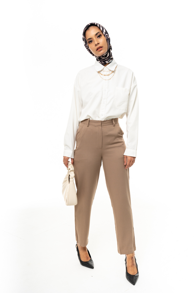 Serena Tailored Pants (Brown)