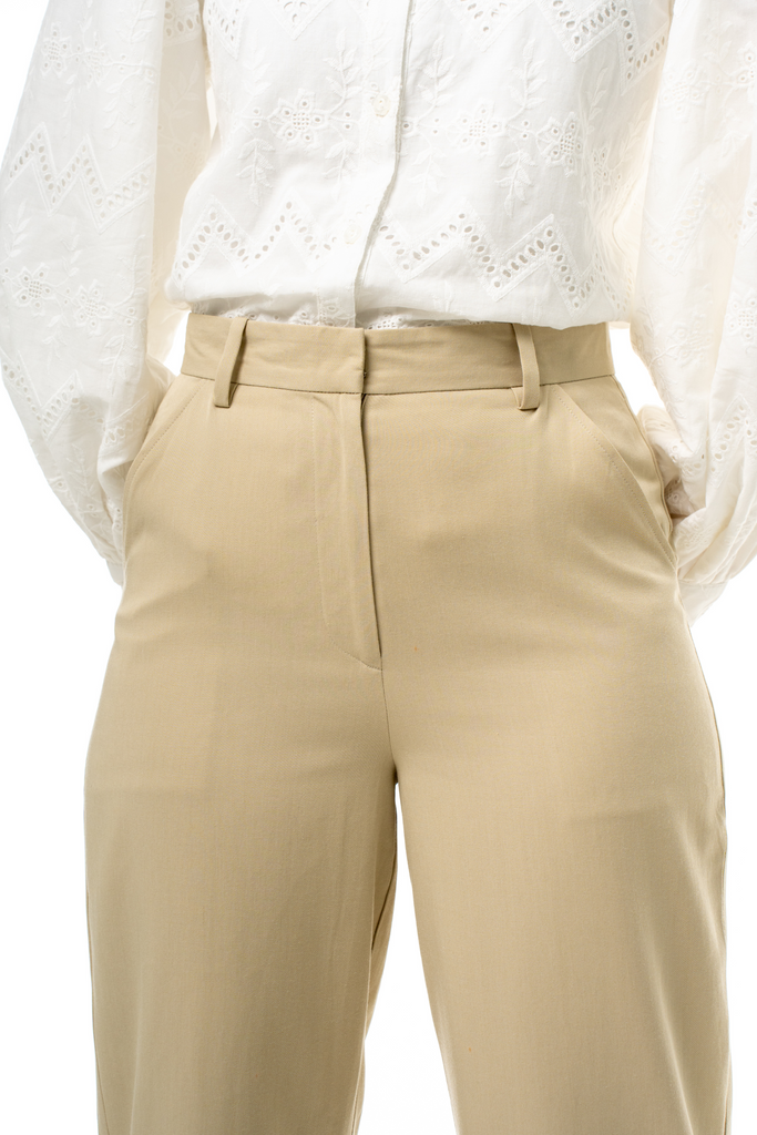 Serena Tailored Pants (Beige)